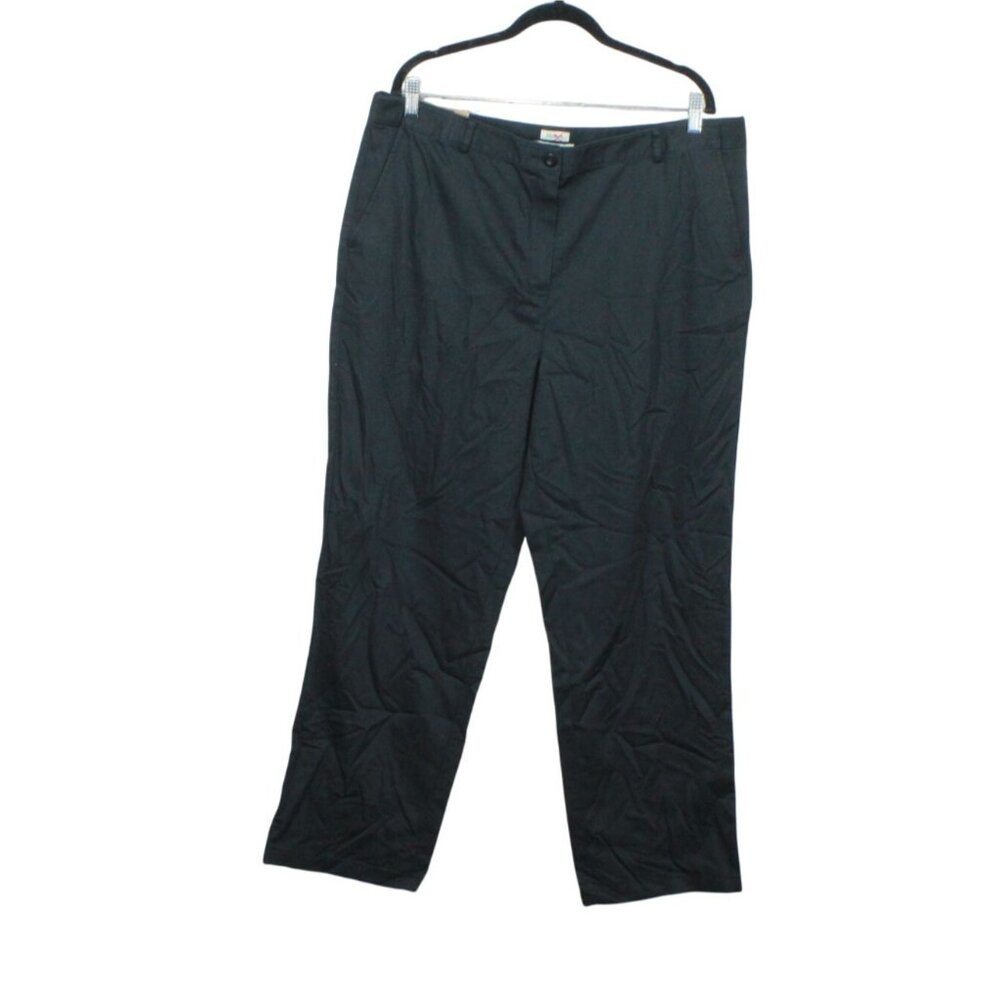 LL Bean Wrinkle Free Bayside Pants High Rise Hidden Straight Leg Black 1
